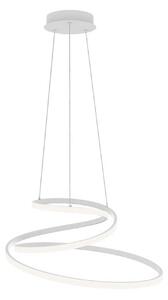 LED závesné svietidlo COASTER, biela, Ø 60 cm, kov,, Biela / opálová, Obývacia izba / jedáleň, Hliník, Moderný, Závesné svietidlo