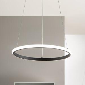 LED závesné svietidlo Axis, Ø 60 cm, čierna, kov,, Čierna, Obývacia izba / jedáleň, kov, Moderný, Závesné svietidlo