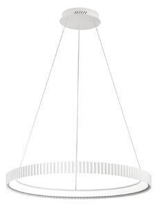 LED závesné svietidlo Niike, biele, Ø 70 cm, kov,, Biela / opálová, Obývacia izba / jedáleň, kov, Moderný, Závesné svietidlo