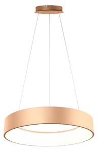 LED závesné svietidlo Noah, zlatá farba, Ø 60 cm, kov,, Mosadz / zlato, Obývacia izba / jedáleň, Hliník, Moderný, Závesné svietidlo