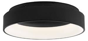 Stropné LED svetlo Noah, čierne, Ø 60 cm, kov,, Čierna, Obývacia izba / jedáleň, Hliník, Moderný, Závesné svietidlo