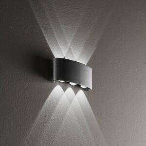 LED vonkajšie nástenné svietidlo Betle, antracitová Šírka 17 cm Kov, Čierna, Hliník, Moderný, Nástenné svietidlo