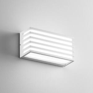LED vonkajšie nástenné svietidlo Dukrot, biela, šírka 22 cm, kov, Biela / opálová, Hliník, Moderný, Nástenné svietidlo