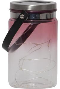 Vonkajší solárny lampáš Star Trading Tint Lantern Pink, výška 15 cm