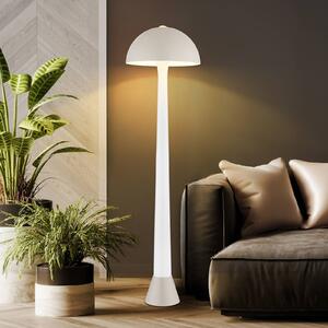 Globo Stojacia lampa Merlin, piesková/biela, kovová, výška 150 cm, E27, Krémová / jantárovo žltá, Obývacia izba / jedáleň, kov, Stojaca lampa