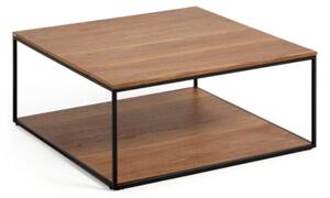 Hnedý konferenčný stolík s doskou v dekore orechového dreva 80x80 cm Yona - Kave Home