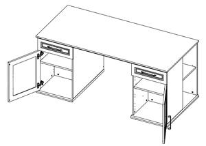 Písací stôl VIVIENNE dub/biela matná