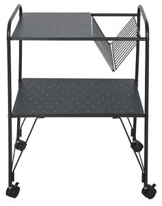 TEMPO Príručný stolík pojazdný, viacúčelový, kov / plast, čierna, KORETE