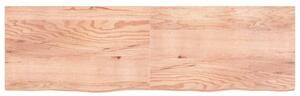 Nástenná polica bledohnedá 200x60x(2-4)cm ošetrený masívny dub