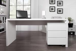 Kancelársky stôl Barter 160cm biely vysoký lesk - Skladom
