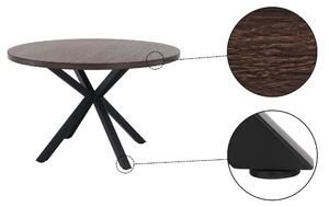KONDELA Jedálenský stôl, tmavý dub/čierna, priemer 120 cm, MEDOR