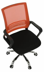 KONDELA Kancelárska stolička, sieťovina oranžová/látka čierna, APOLO