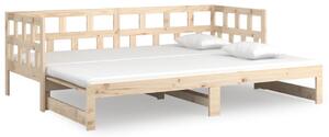 Rozkladacia denná posteľ borovicový masív 2x(80x200) cm