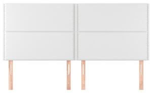 Čelá postele 4 ks biele 90x5x78/88 cm umelá koža