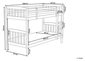 Poschodová posteľ 90 cm Rigel (tmavé drevo) (s roštom). Vlastná spoľahlivá doprava až k Vám domov. 1075551