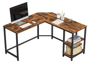Rohový písací stôl MONA čierna/hnedá