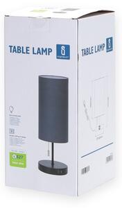 Aigostar - Stolná lampa s USB portom 1xE27/40W/230V čierna