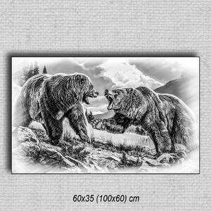 Obraz Medvede 02 Čierna 60x35 cm