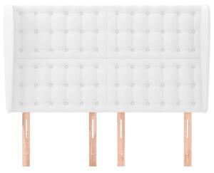 Čelo postele so záhybmi biely 147x23x118/128 cm umelá koža