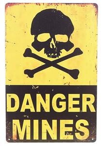 Plechová tabula Danger Mines 20x30 (Kovová dekorácia na stenu)