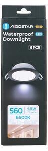 Aigostar-SADA 3x LED Vonkajšie podhľadové svietidlo LED/4,8W/230V 6500K IP65 čierna