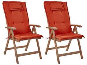 Set 2 ks záhradných stoličiek Amati (tmavé drevo + červená). Vlastná spoľahlivá doprava až k Vám domov. 1077462