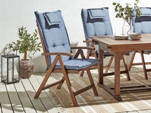 Set 2 ks záhradných stoličiek Amati (tmavé drevo + modrá). Vlastná spoľahlivá doprava až k Vám domov. 1077463