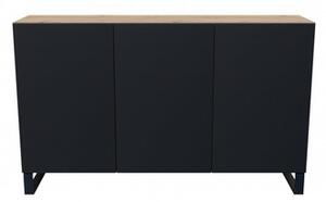 Komoda Leo, dub artisan-čierna, 150 cm