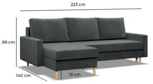 Rohová rozkladacia sedačka BLANK Comfort sivá