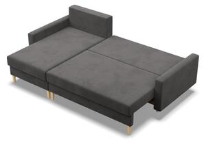 Rohová rozkladacia sedačka BLANK Comfort sivá