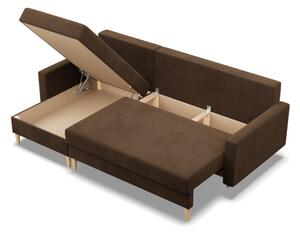 Rohová rozkladacia sedačka BLANK Comfort hnedá