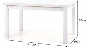 Rozkladací jedálenský stôl TIAGO 2 140-220 x 80 - biela