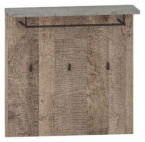 Vešiakový panel, dub pieskový/sivá, BARIA 80