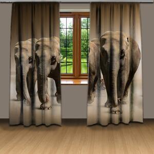 Závesy Stádo slonov (Rozmer: 140x250, Materiál: Interlock)