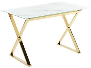 Jedálenský stôl Ariane (biela + zlatá) (pre 4 osoby). Vlastná spoľahlivá doprava až k Vám domov. 1077754