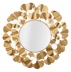 Nástenné zrkadlo v zlatej farbe Mauro Ferretti Leaf Gold, ø 81 cm