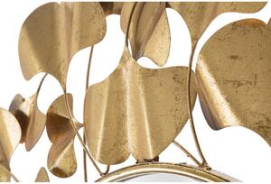 Nástenné zrkadlo v zlatej farbe Mauro Ferretti Leaf Gold, ø 81 cm