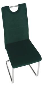 KONDELA Jedálenská stolička, smaragdová Velvet látka/svetlé šitie, ABIRA NEW