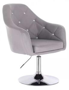 LuxuryForm DESIGN Kreslo ROMA na striebornom tanieri - šedé