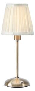 Stolová lampa Anno, starý mosadz/biela, stmievateľná, nabíjacia stanica, Hnedá / staromosadz, Obývacia izba / jedáleň, kov, Stojacie svietidlo