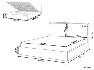 Manželská posteľ 180 cm Berit (béžová) (s roštom) (s úl. priestorom). Vlastná spoľahlivá doprava až k Vám domov. 1077895