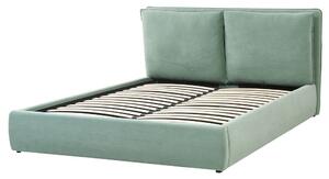 Manželská posteľ 160 cm Berit (zelená) (s roštom) (s úl. priestorom). Vlastná spoľahlivá doprava až k Vám domov. 1077890