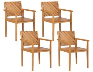 Set 4 ks záhradných stoličiek Blas (svetlé drevo). Vlastná spoľahlivá doprava až k Vám domov. 1077934