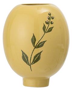 Žlto-zelená váza z kameniny Bloomingville Rose