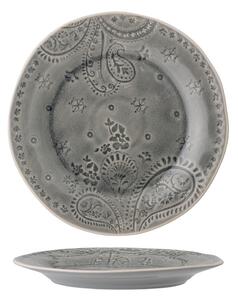 Sivý tanier z kameniny Bloomingville Rani, ø 26,5 cm