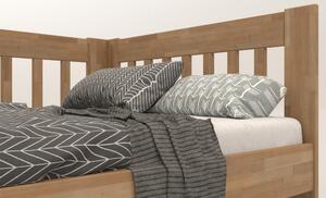Rohová posteľ APOLONIE buk/ľavá, 140x200 cm