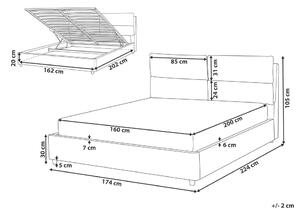 Manželská posteľ 160 cm Batil (sivá) (s roštom) (s úl. priestorom). Vlastná spoľahlivá doprava až k Vám domov. 1077982