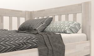 Rohová posteľ APOLONIE ľavá, buk/biela, 140x200 cm