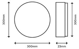 Philips SuperSlim LED IP44 2 700 K Ø 29,5 cm biela, Biela / opálová, Kúpeľňa, kov, Závesné svietidlo