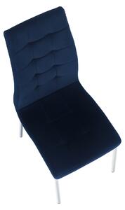 KONDELA Jedálenská stolička, modrá Velvet látka/chróm, GERDA NEW